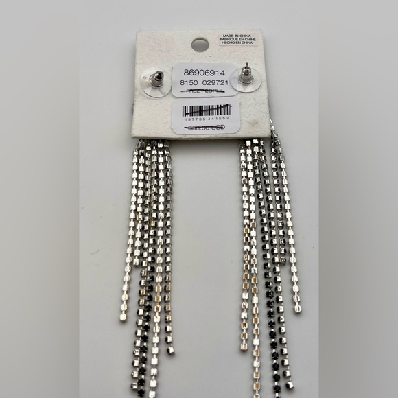 FP Free People | Drop Earrings | Black Diamond & Silver | Moon - Picture 4 of 4